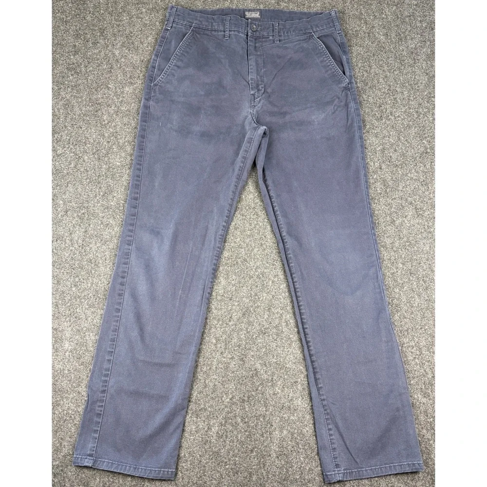 Levis Mens Chino Pants Navy Blue Straight Leg Cotton Twill W34 L34 18201-0037